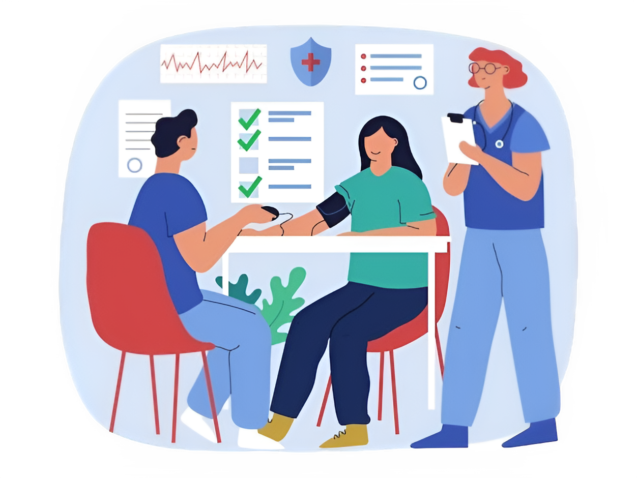 Doctor and pregnant woman illustration